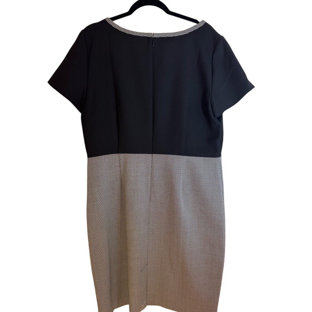 NWT Talbots Black & White Herringbone Sheath Dress, Size 16‎ - Picture 8 of 9